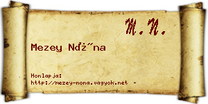 Mezey Nóna névjegykártya